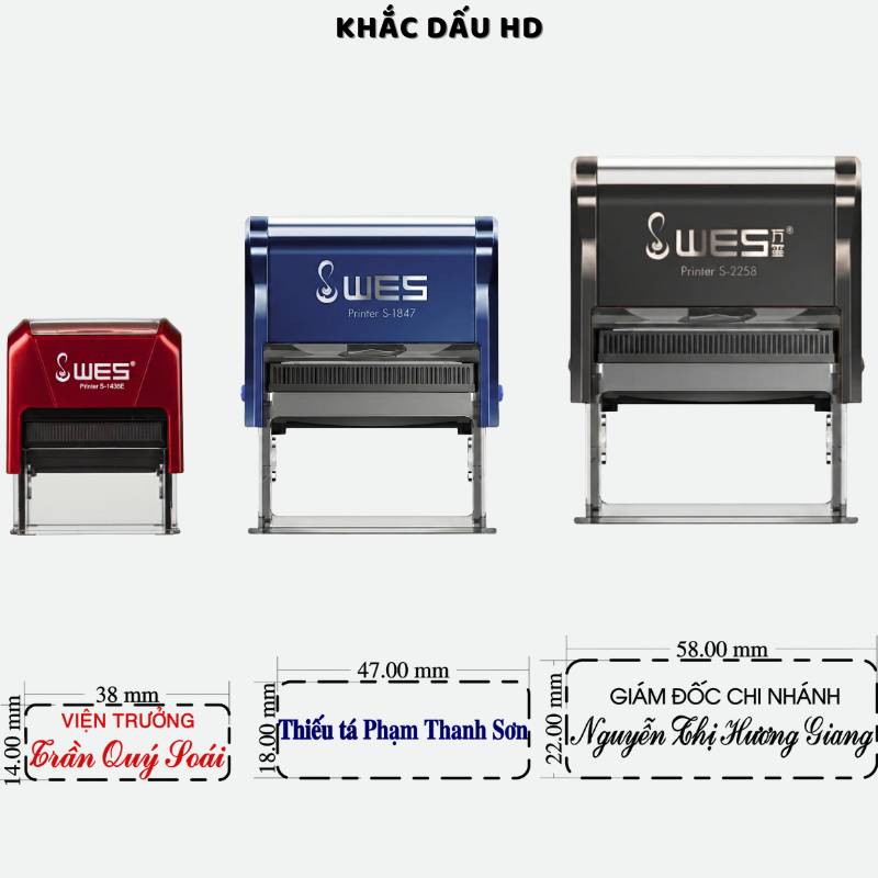 Các kích cỡ dấu chức danh thông dụng