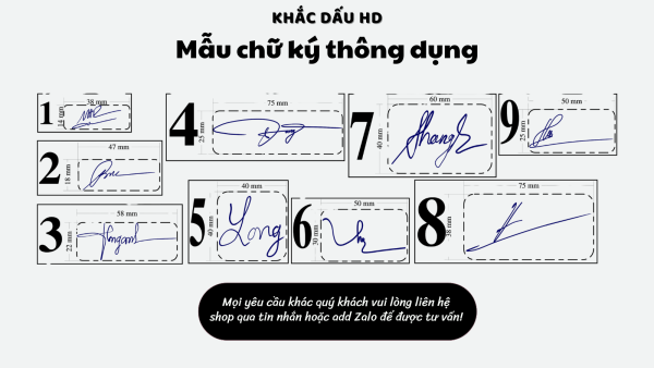 Mẫu dấu chữ ký các kích cỡ
