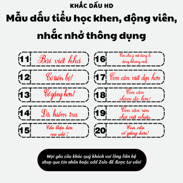 mẫu dấu tiểu học