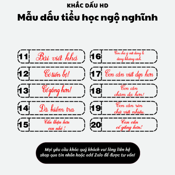 mẫu dấu tiểu học