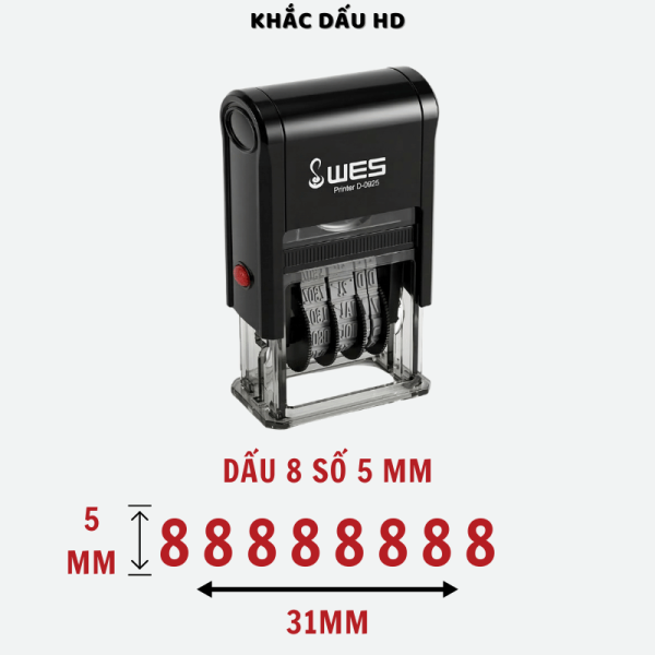dấu 8 số 5mm