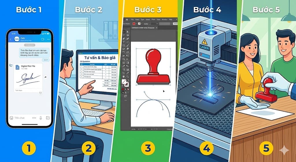 quy trình khắc dấu