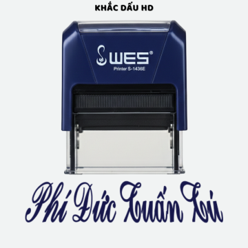 Mẫu dấu tên màu xanh
